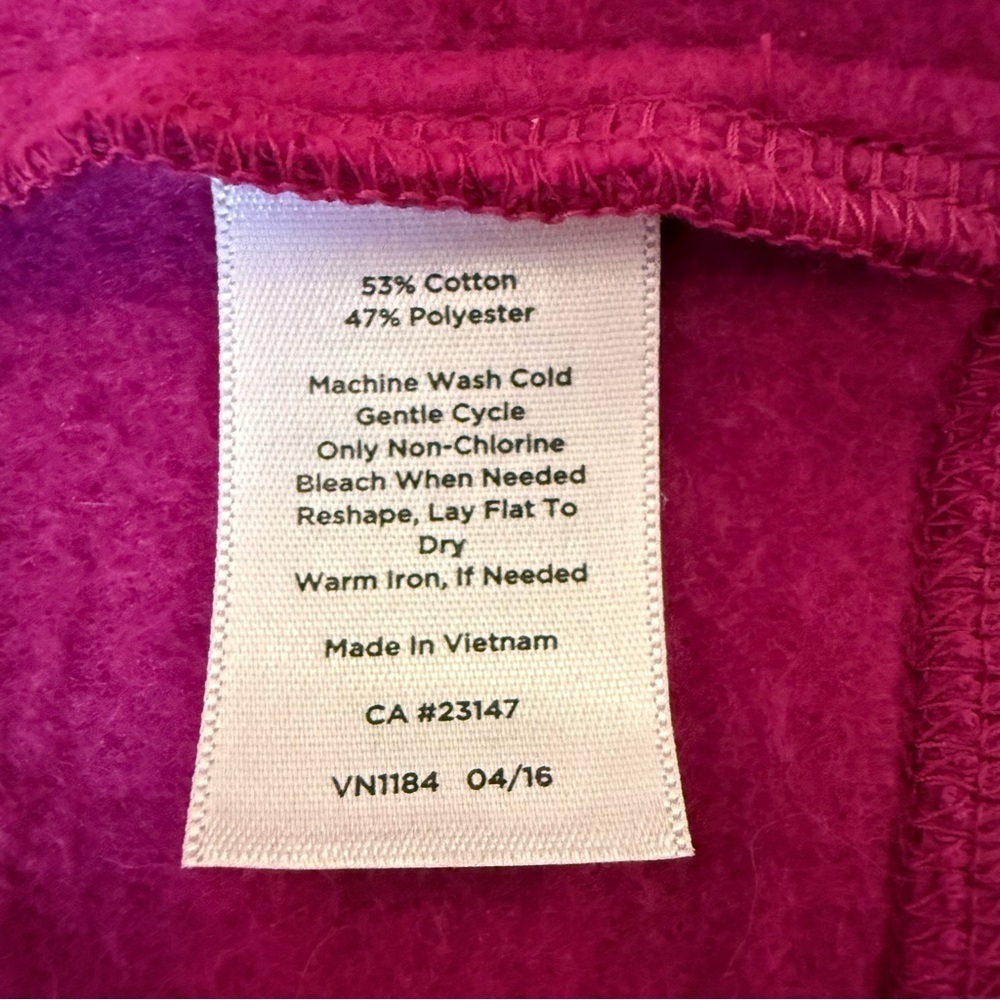 Talbots Petite Magenta Pink Asymmetrical Zip Fleece Moto Jacket Size MP - Picture 10 of 12